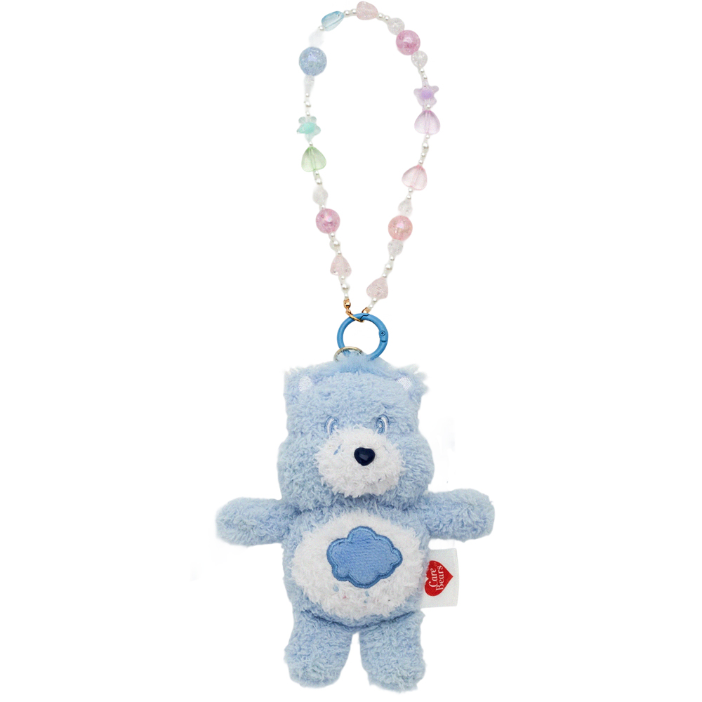 GraceGift CareBears聯名 Care Bears彩虹熊 棉花糖系列毛絨玩偶手機串珠吊飾一中盒