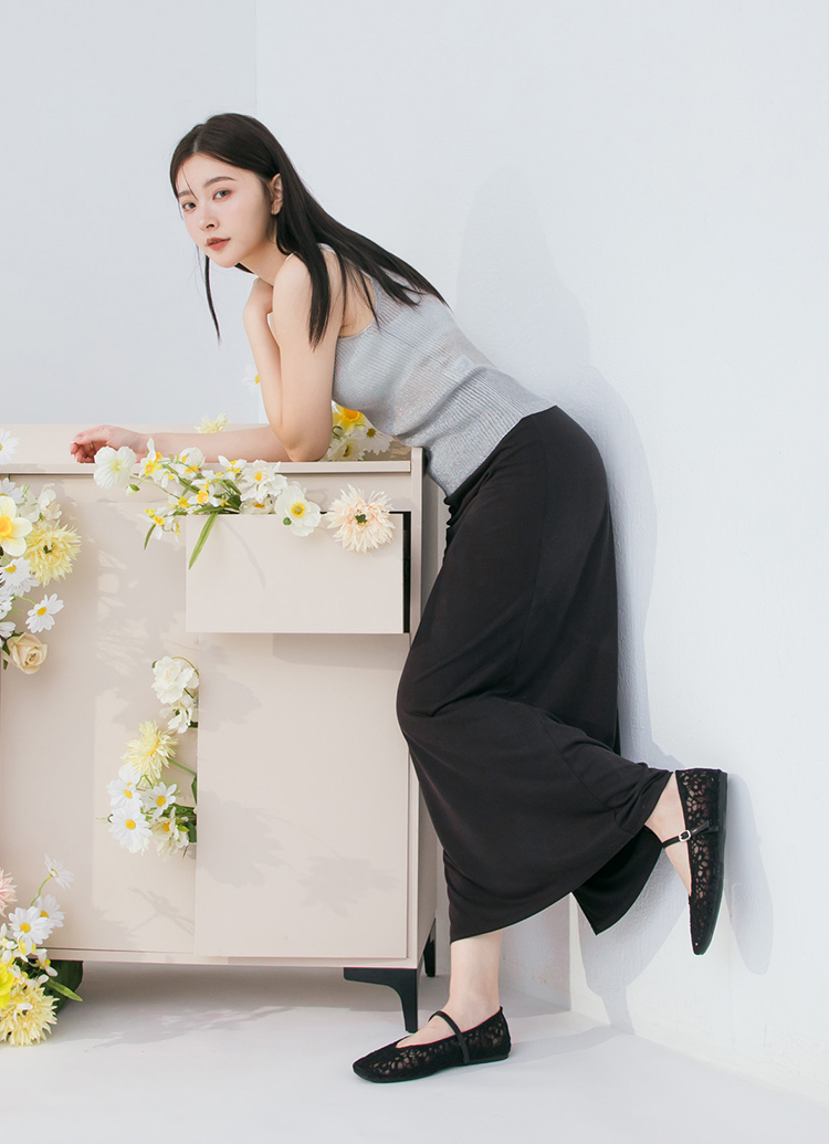 Grace Gift 平價女鞋 古典浪漫蕾絲 繡花瑪莉珍芭蕾舞鞋 黑色 平底瑪莉珍鞋 實拍圖