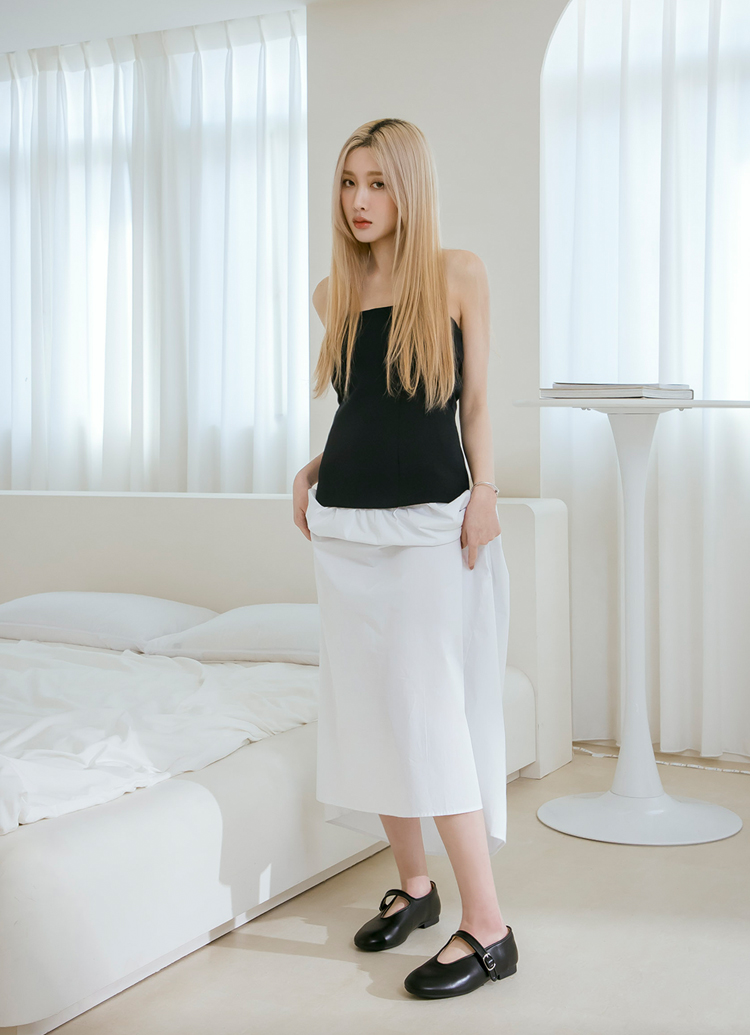 GraceGift 平價女鞋 歐美百搭 軟皮革瑪莉珍鞋 黑色 平底瑪莉珍鞋 實品圖