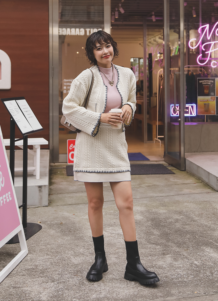 GraceGift 平價女鞋 小貓聯名 經典百搭2WAY真皮彈力輕量襪套短靴 黑色 實拍圖