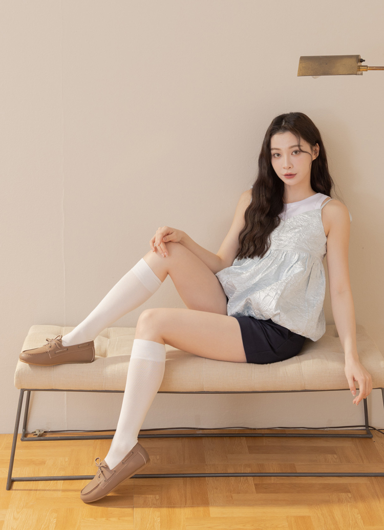 GraceGift平價女鞋 精品簡約 柔感休閒平底 莫卡辛鞋 淺咖