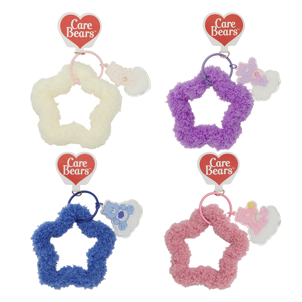 GraceGift CareBears聯名 分享小熊 Lollipop系列 星星絨毛手機吊飾 紫