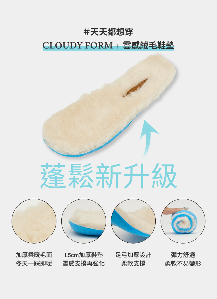 Grace Gift 平價女鞋 輕甜冬日 真皮毛毛輕量瑪莉珍鞋 杏色 平底瑪莉珍鞋 實拍圖