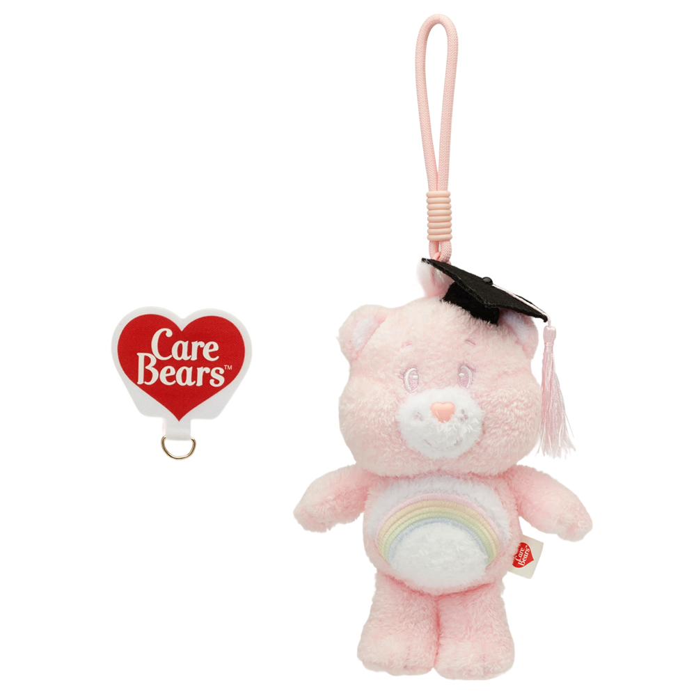 GraceGift CareBears聯名 許願小熊 畢業祝福小熊吊飾禮盒 附贈手機墊片 藍綠