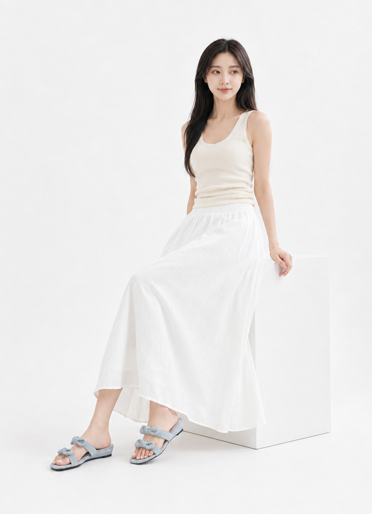 GraceGift平價女鞋 時尚秀場 方頭 日系漫步雙蝴蝶結楔型低跟拖鞋 藍色