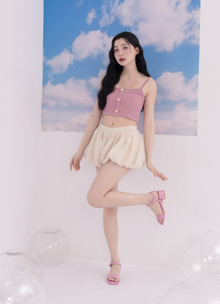 GraceGift平價女鞋 百變少女 雲朵三穿 中跟涼鞋 桃紅