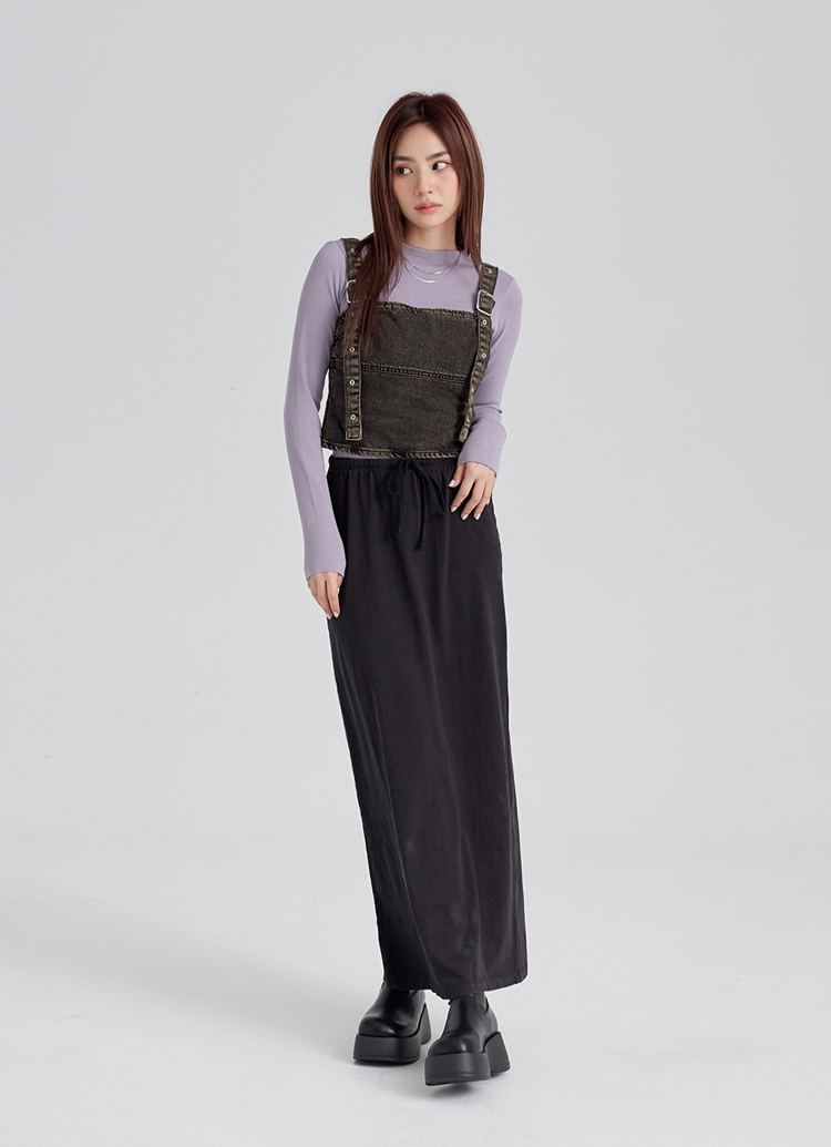 Grace Gift 平價女鞋 漂亮歐膩 鬆糕輕量厚底襪靴 黑色 實拍圖