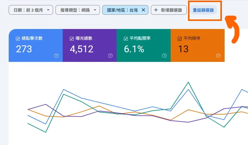 GSC重設篩選器