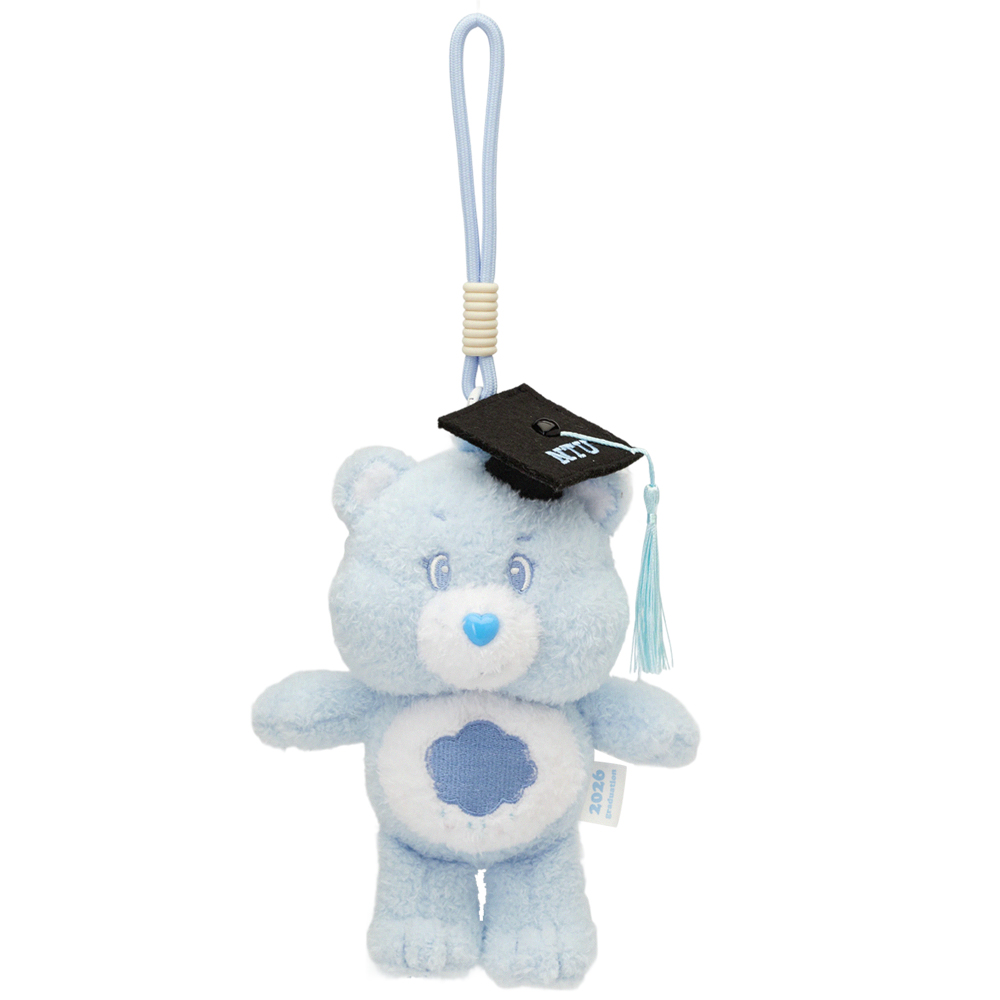 GraceGift CareBears聯名 牢騷小熊 NTU畢業祝福小熊吊飾禮盒 附贈手機墊片 藍