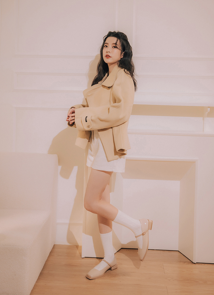 GraceGift Alice聯名 優雅芭蕾 低跟 瑪莉珍鞋 杏漆