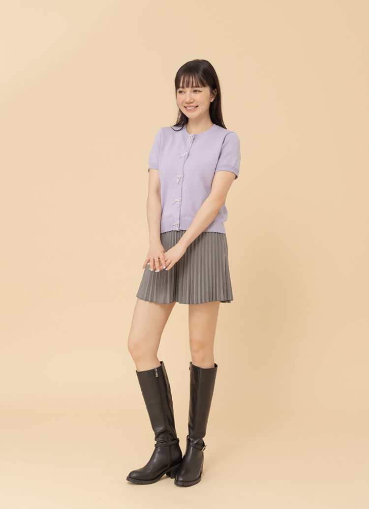 Grace Gift 平價女鞋 經典剪裁 2WAY皮帶釦長靴 黑色 中跟長靴 實拍圖
