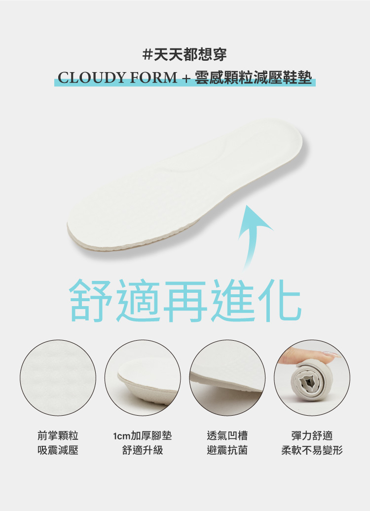Grace Gift 平價女鞋 珍珠小花 條帶魔鬼氈芭蕾舞瑪莉珍鞋 米白色 實拍圖