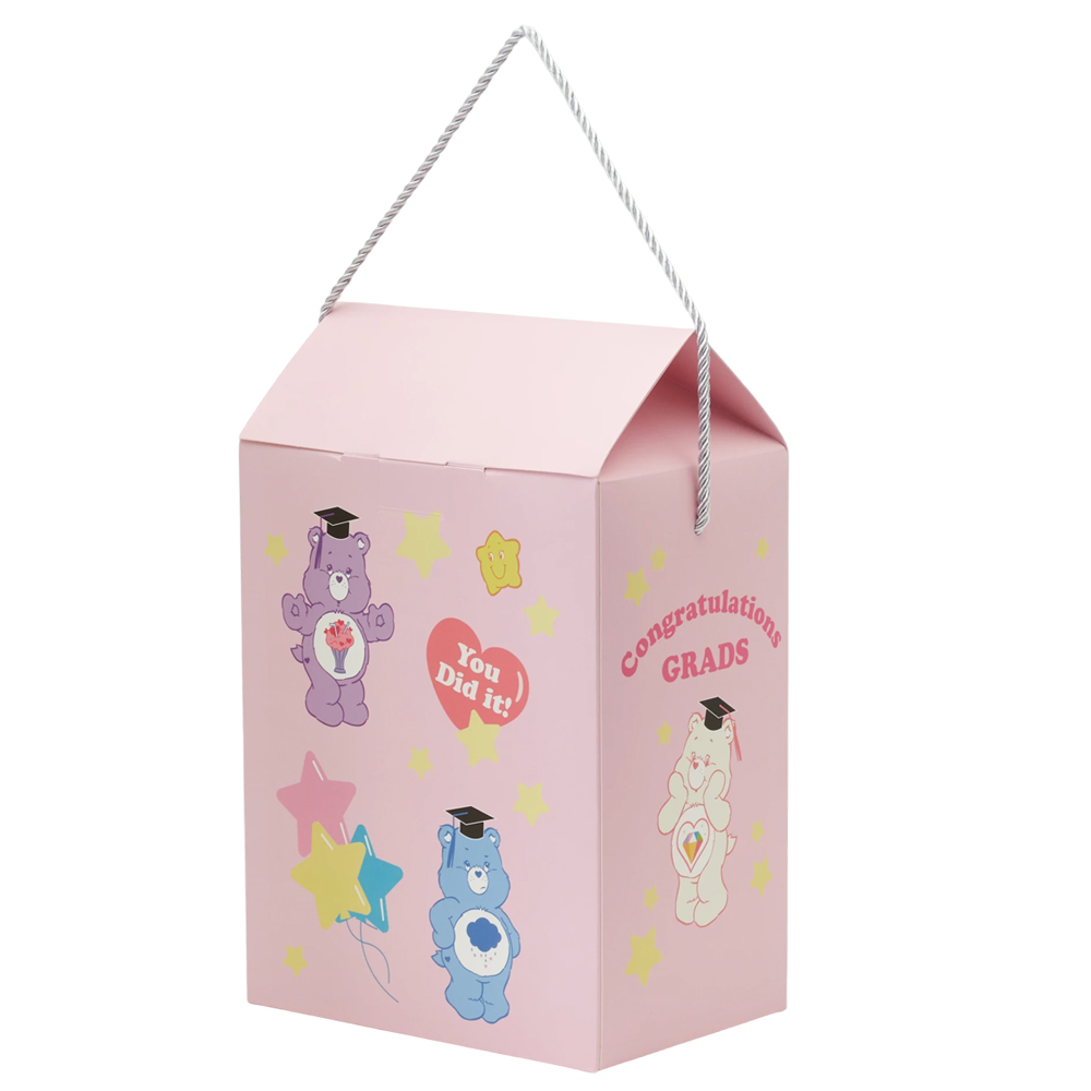 GraceGift CareBears聯名 牢騷小熊 畢業祝福小熊吊飾禮盒 附贈手機墊片 藍
