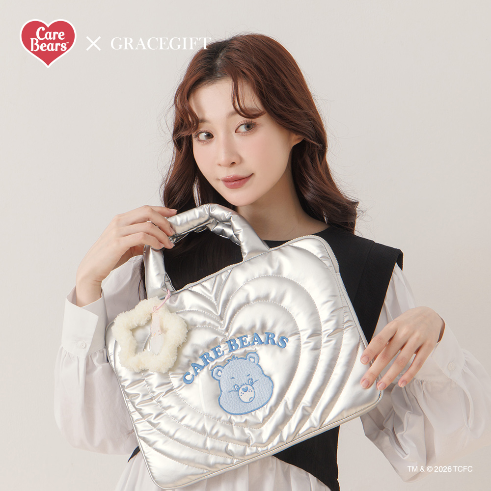 GraceGift CareBears聯名 分享小熊 Lollipop系列 星星絨毛手機吊飾 紫