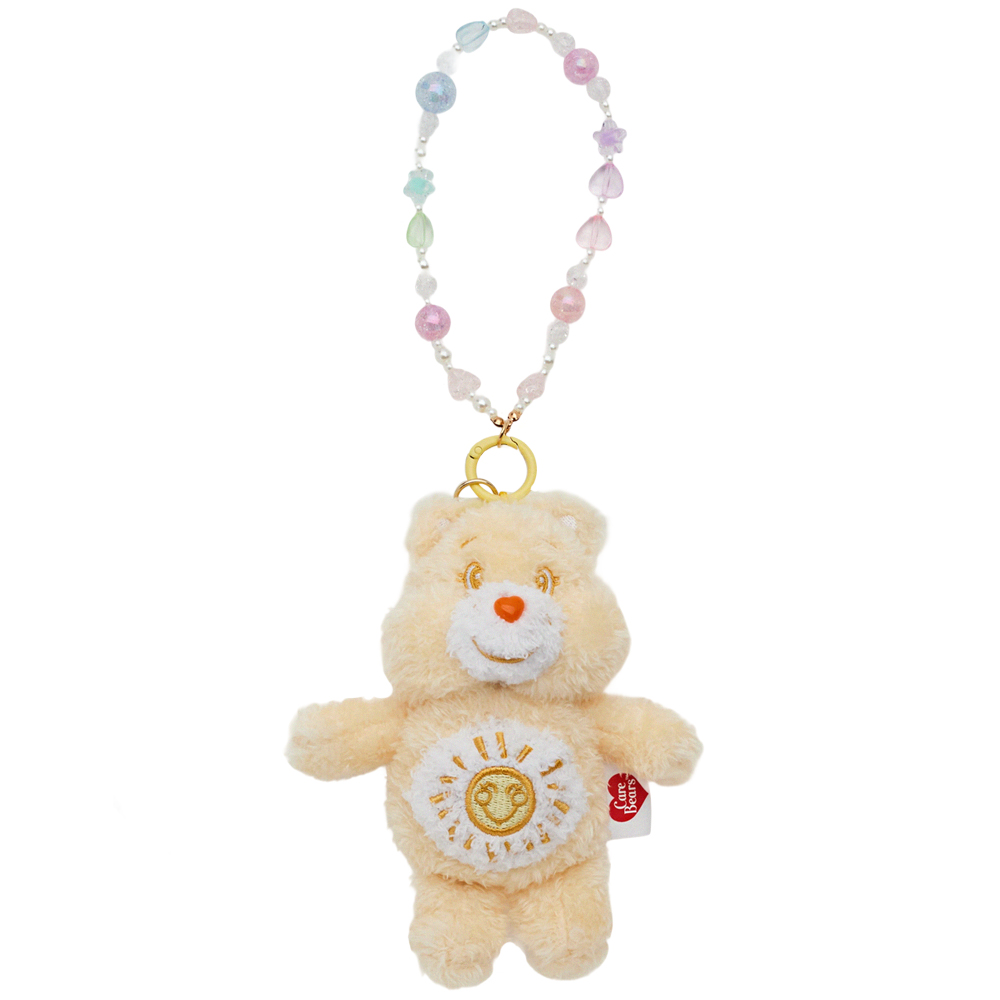 GraceGift CareBears聯名 Care Bears彩虹熊 棉花糖系列毛絨玩偶手機串珠吊飾一中盒