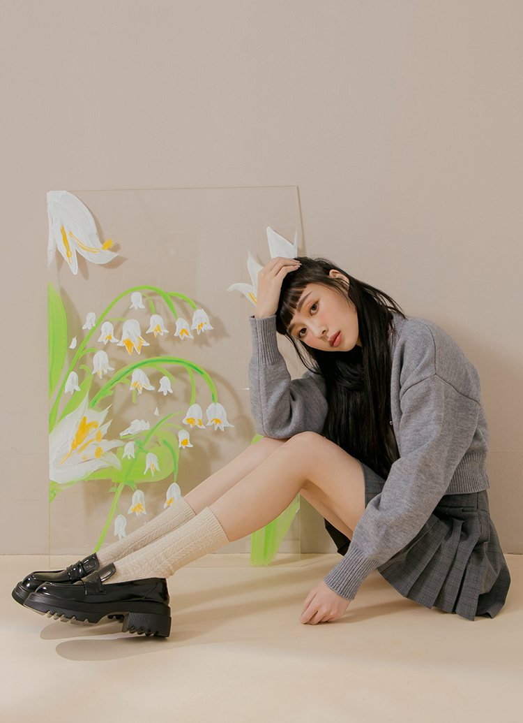 GraceGift平價女鞋 英倫便仕 輕量軟墊 厚底樂福鞋 黑